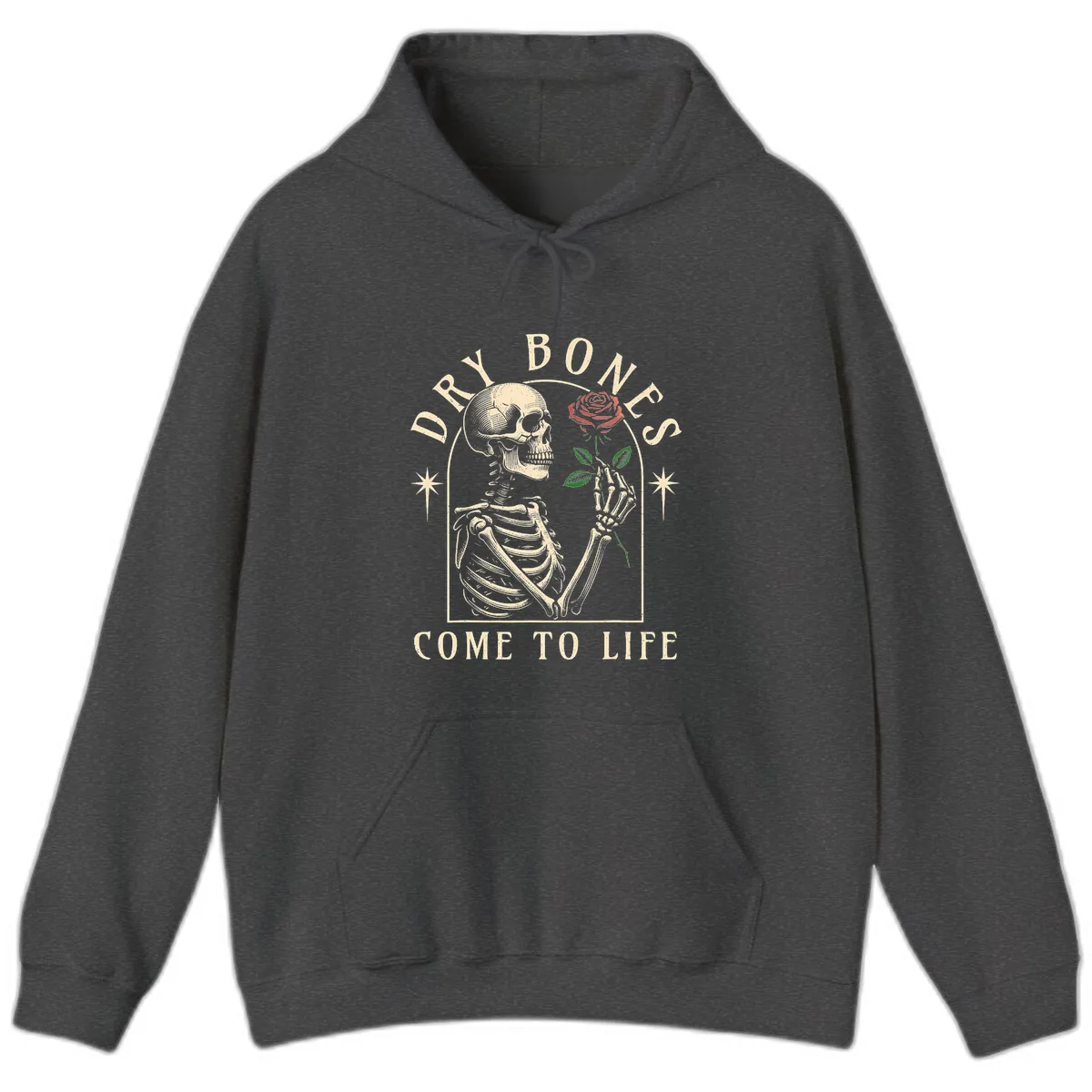 Dry Bones Come To Life Hoodie in Dark Heather