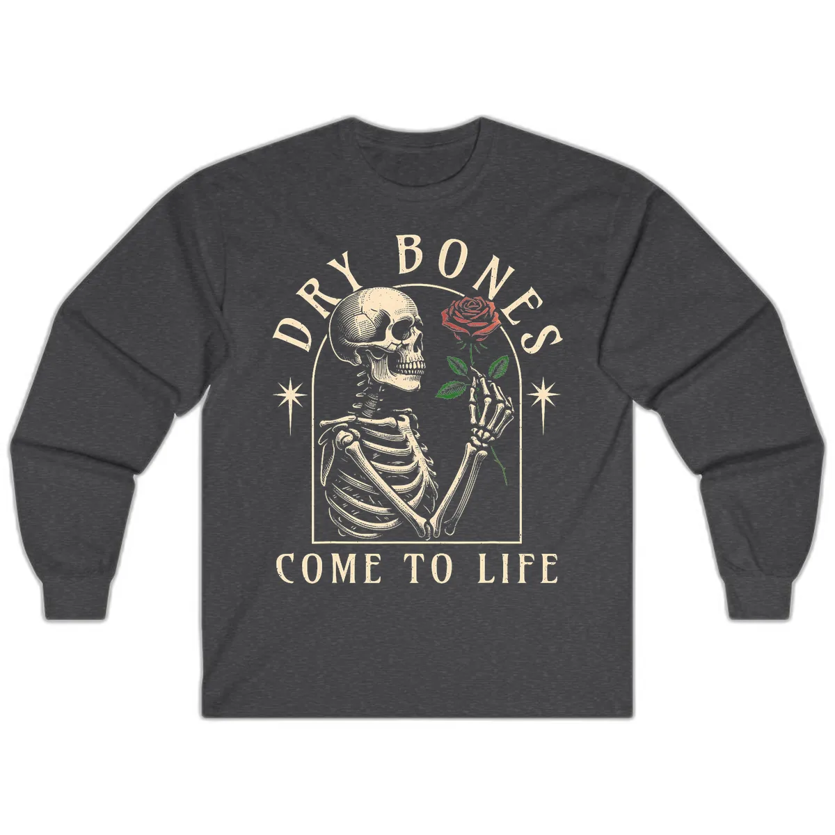 Dry Bones Come To Life Long Sleeve in Dark Heather
