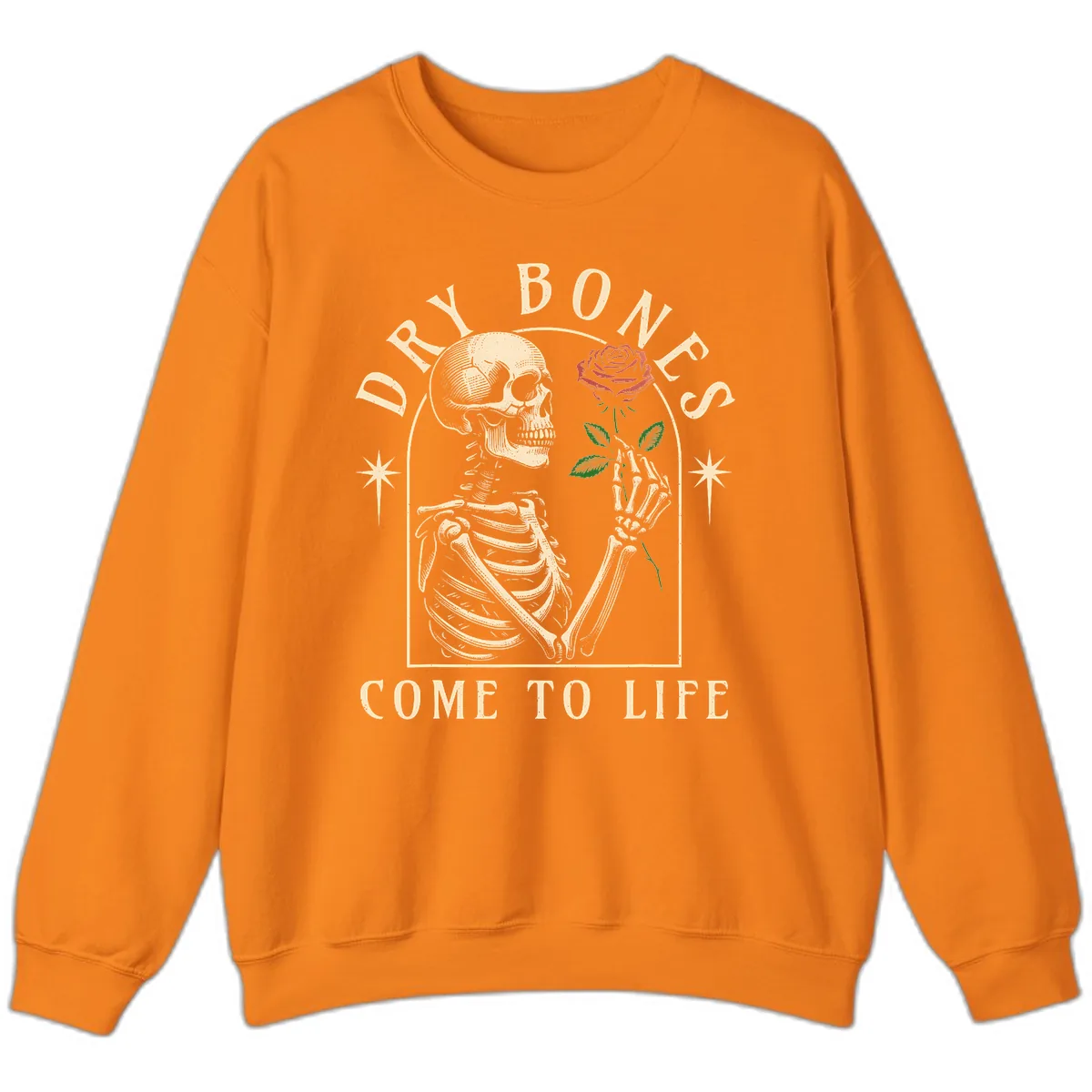 Dry Bones Come To Life Sweatshirt in Safety Orange