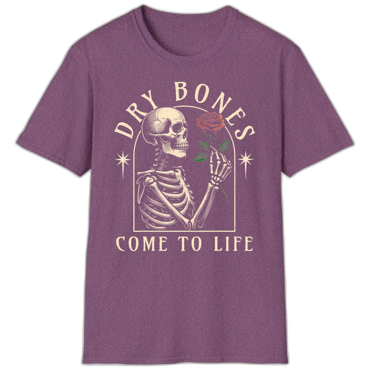 Dry Bones Come To Life T-Shirt in Heather Maroon