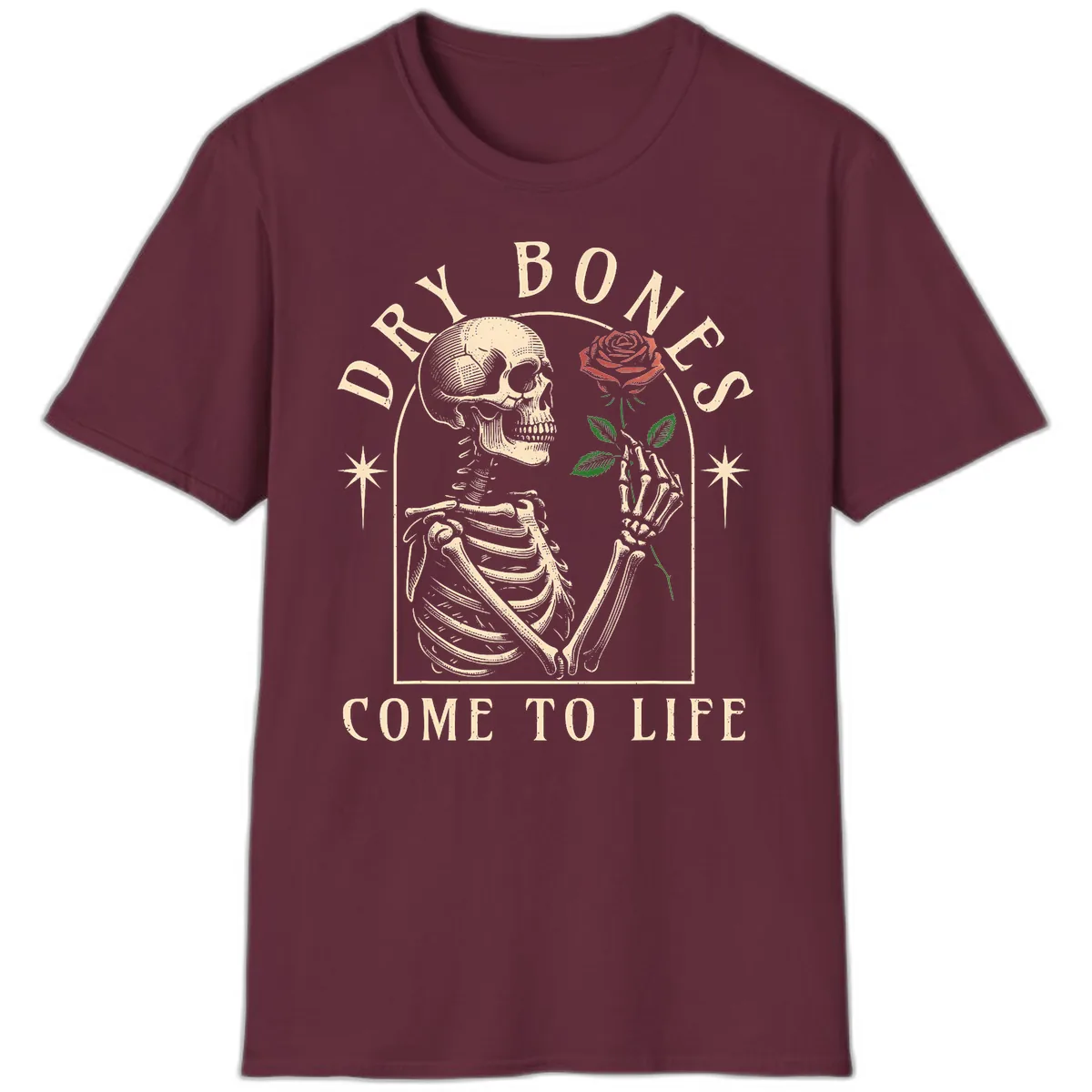 Dry Bones Come To Life T-Shirt in Maroon