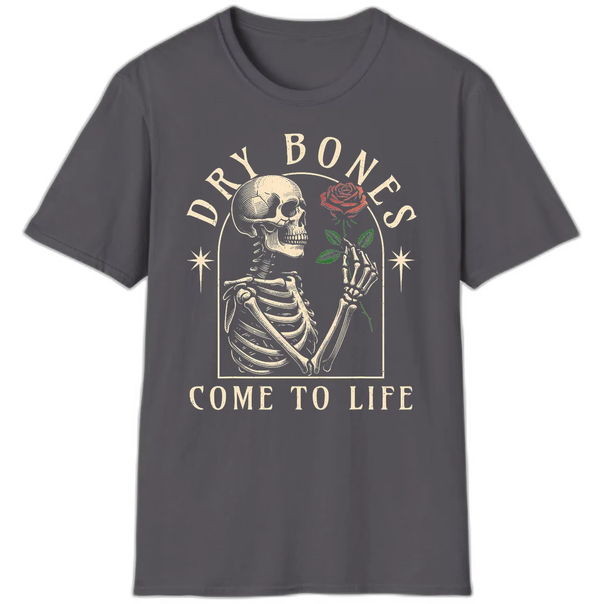Dry Bones Come To Life T-Shirt in Charcoal