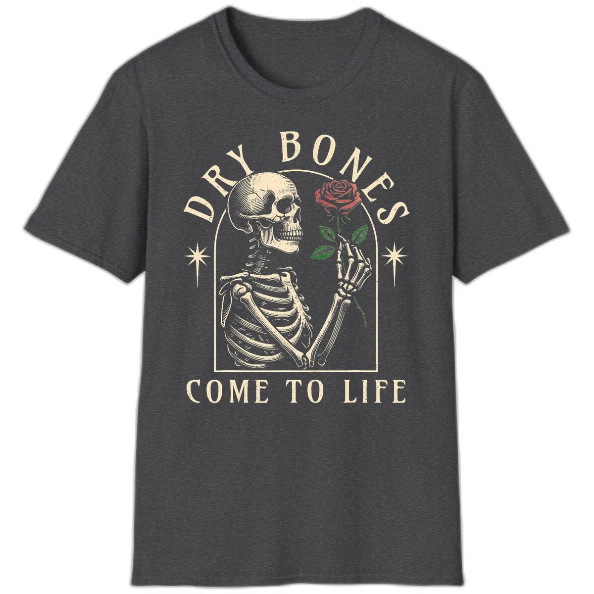 Dry Bones Come To Life T-Shirt in Dark Heather