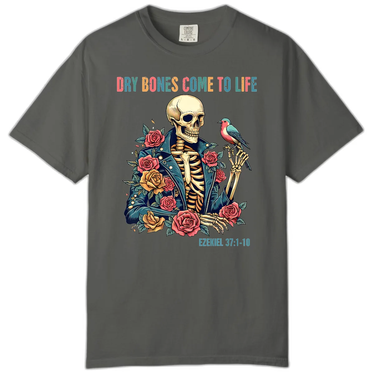 Dry Bones Come To Life Skeleton Comfort Color in Pepper