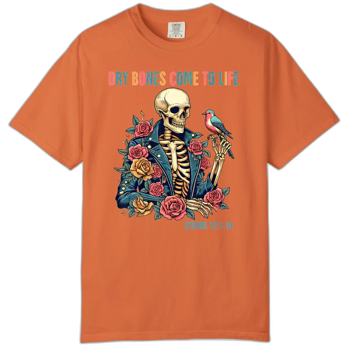 Dry Bones Come To Life Skeleton Comfort Color in Burnt Orange