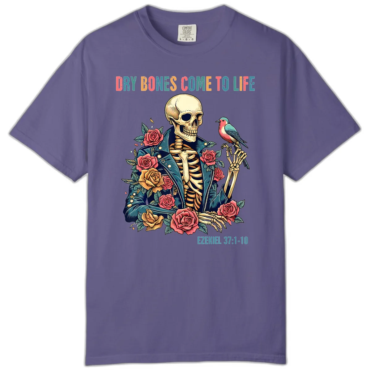 Dry Bones Come To Life Skeleton Comfort Color in Grape