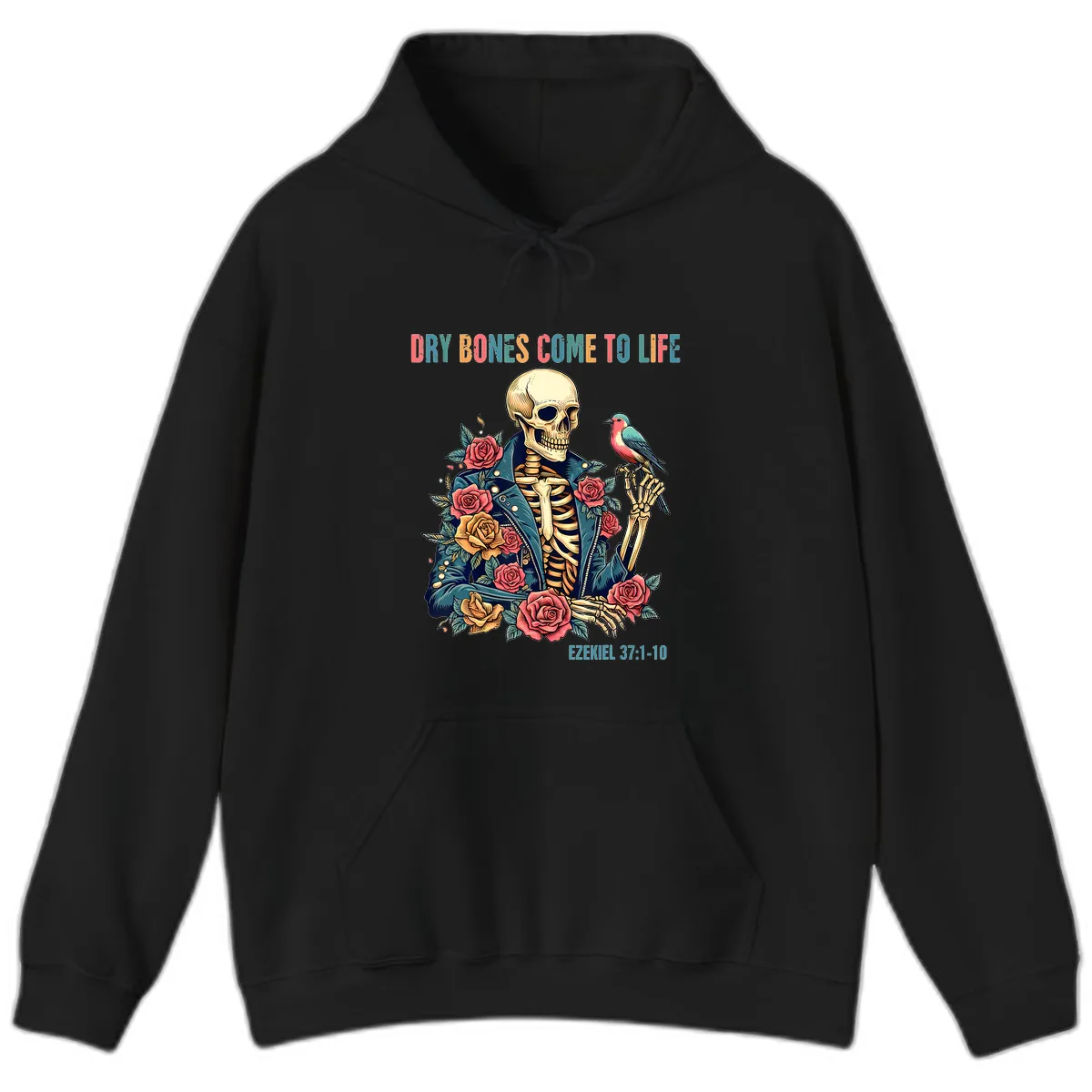 Dry Bones Come To Life Skeleton Hoodie in Black