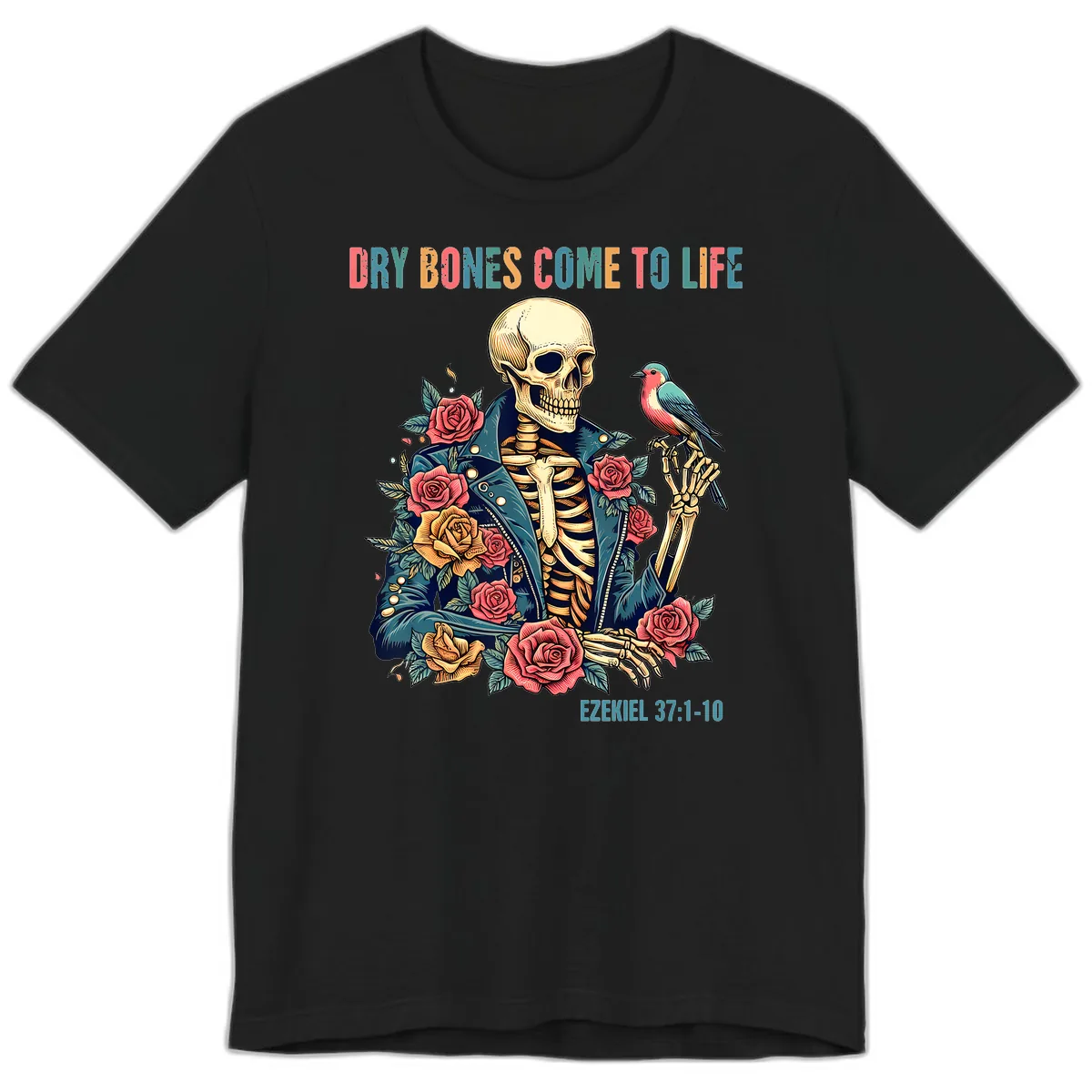 Dry Bones Come To Life Skeleton Premium T-Shirt in Black