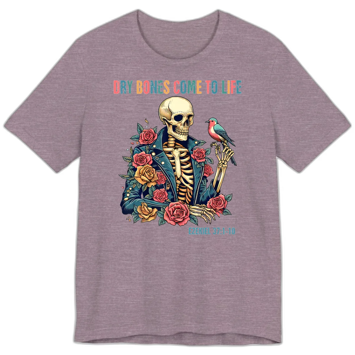 Dry Bones Come To Life Skeleton Premium T-Shirt in Heather Purple