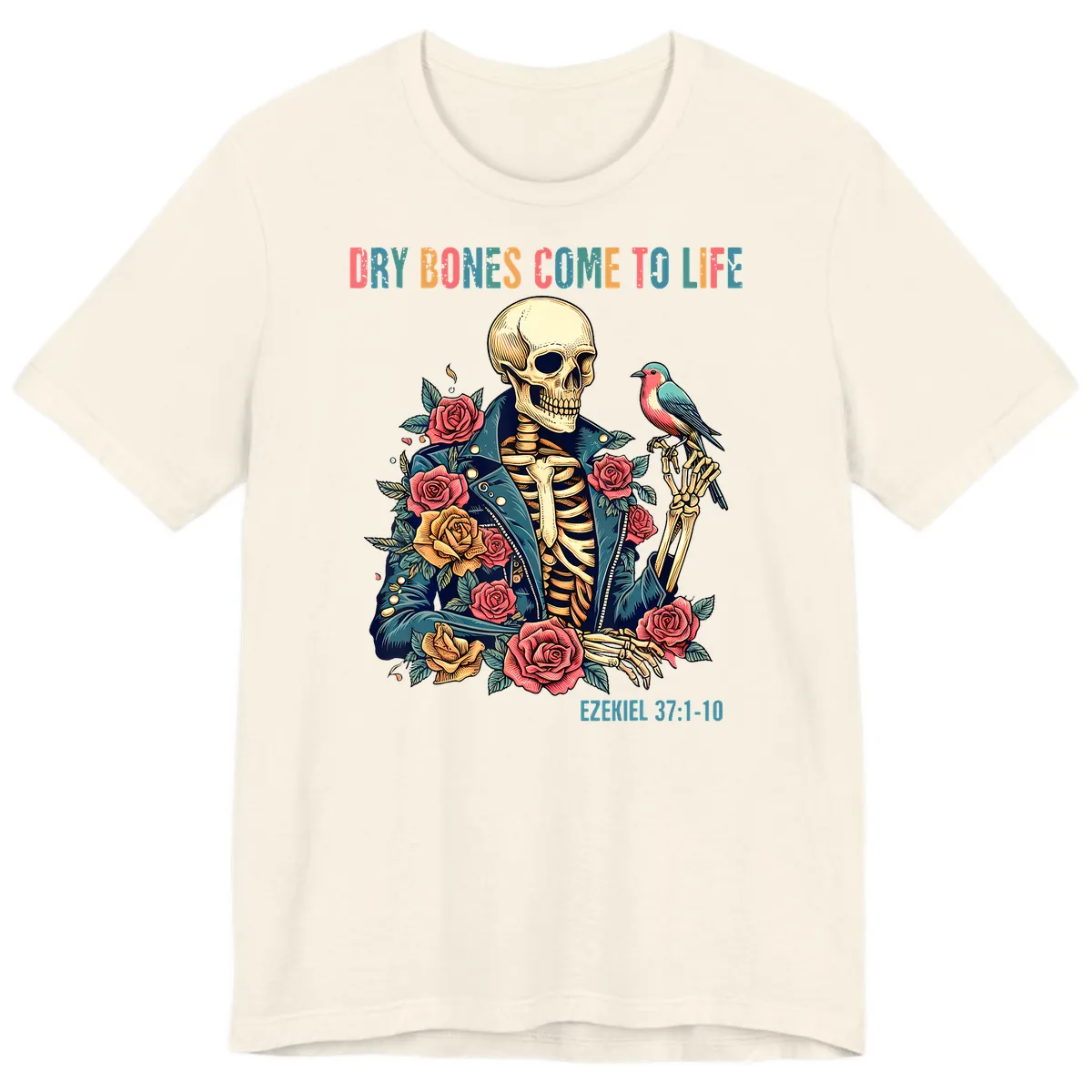 Dry Bones Come To Life Skeleton Premium T-Shirt in Natural