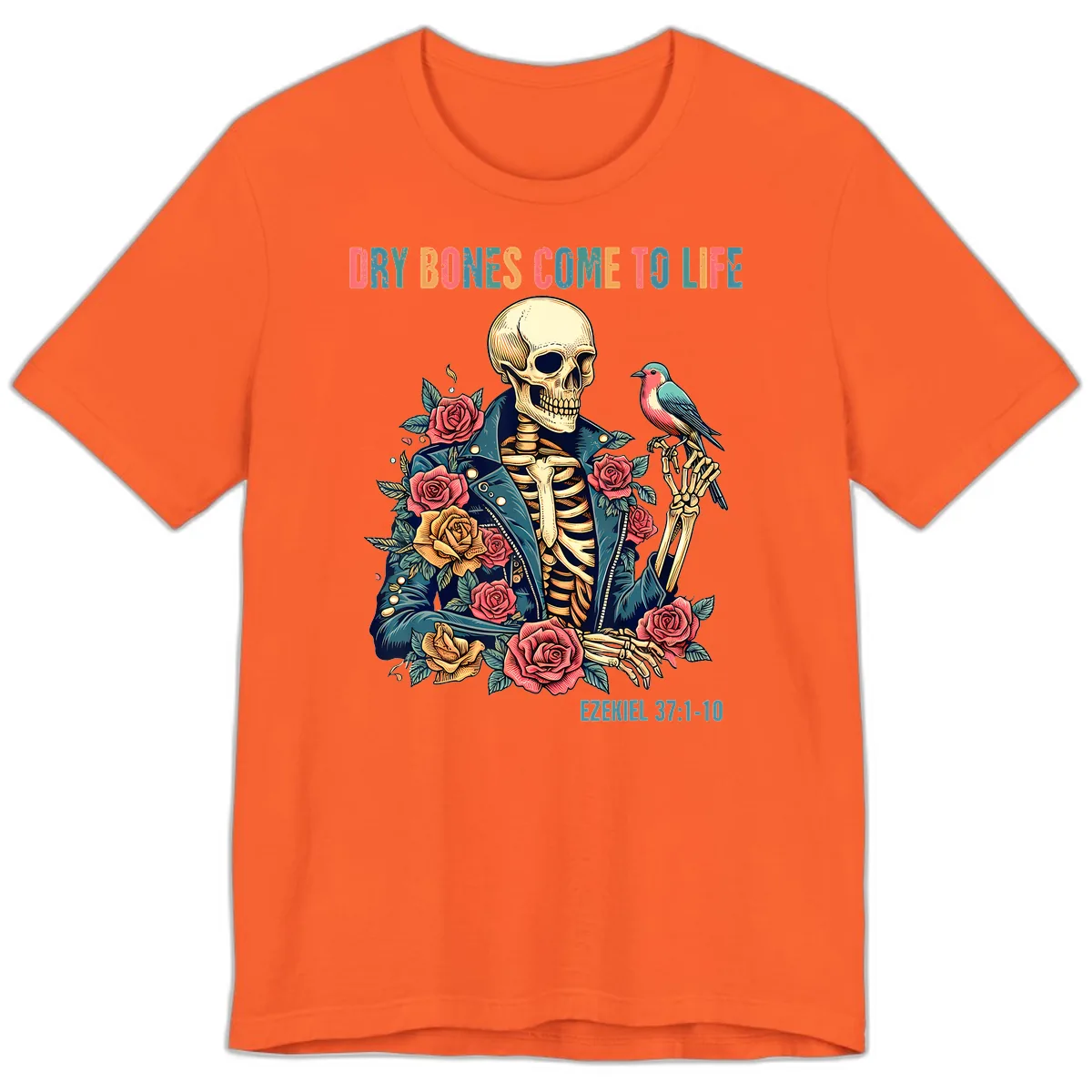 Dry Bones Come To Life Skeleton Premium T-Shirt in Orange