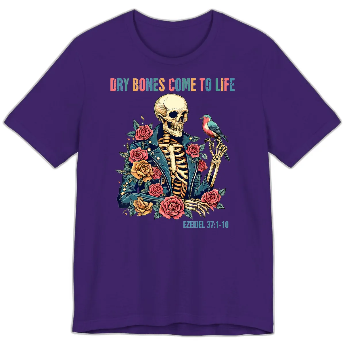 Dry Bones Come To Life Skeleton Premium T-Shirt in Team Purple