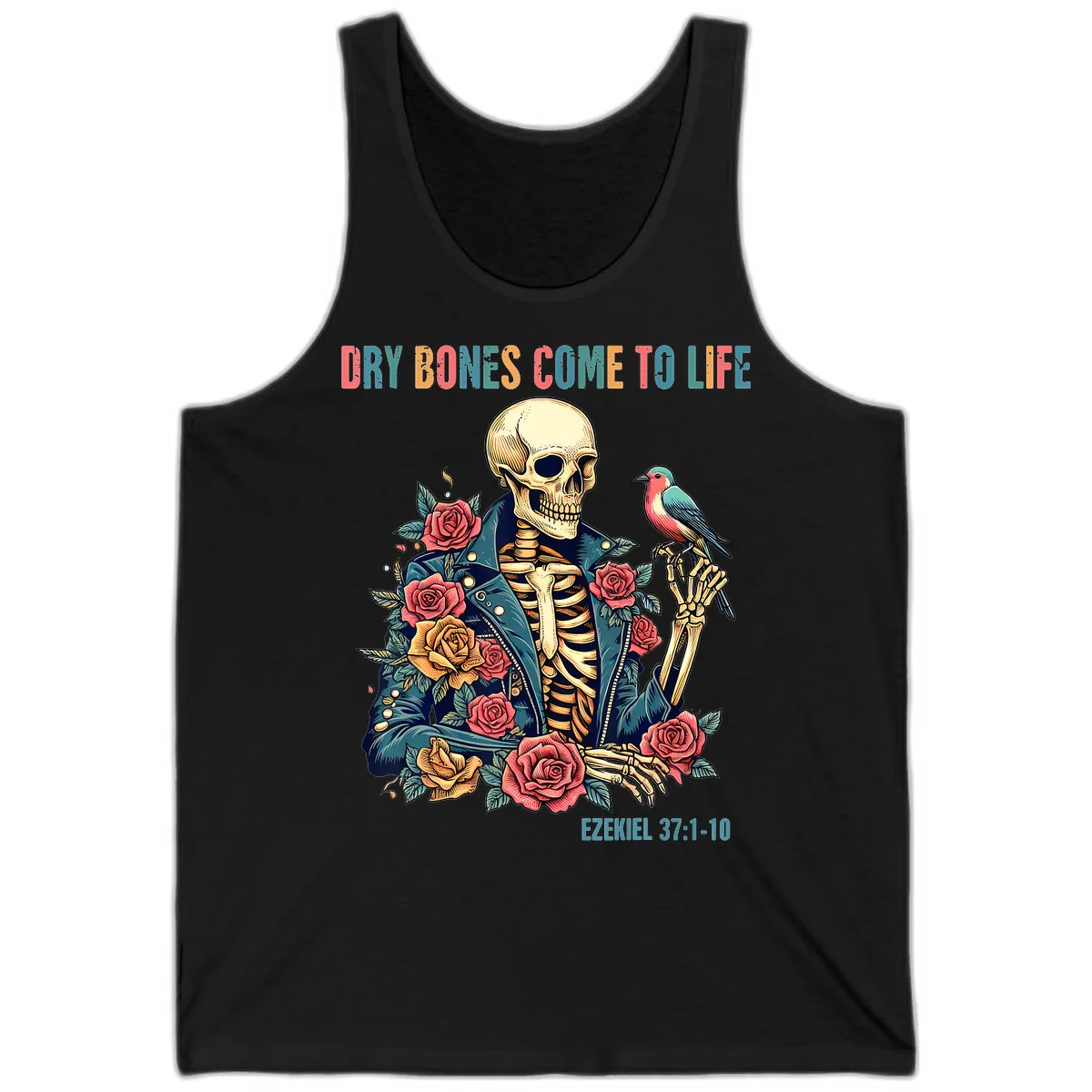 Dry Bones Come To Life Skeleton Tank in Black