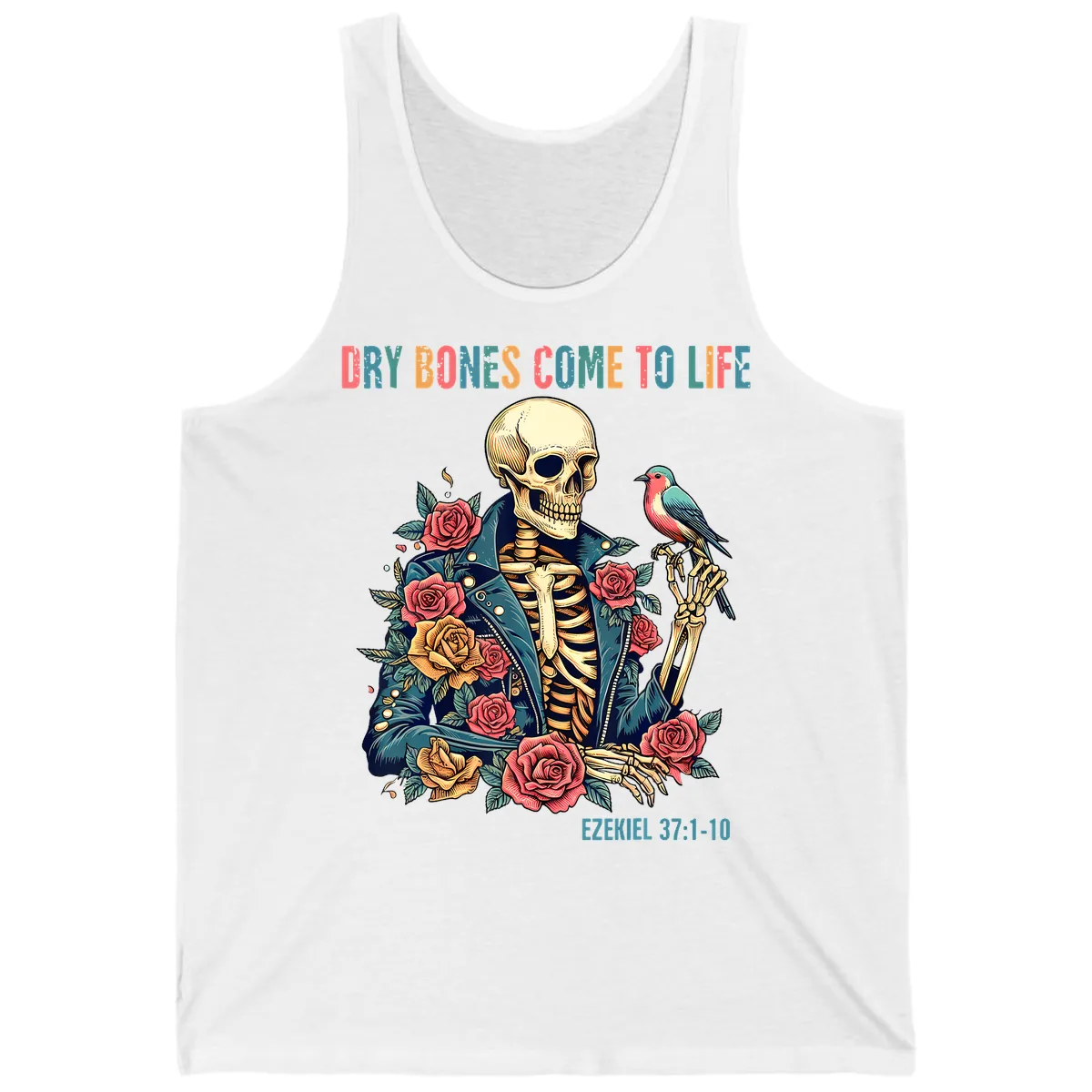 Dry Bones Come To Life Skeleton Tank in White
