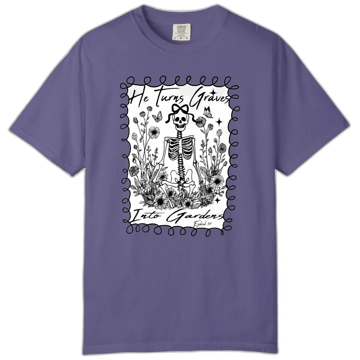 He Turns Graves Into Gardens Comfort Color in Grape