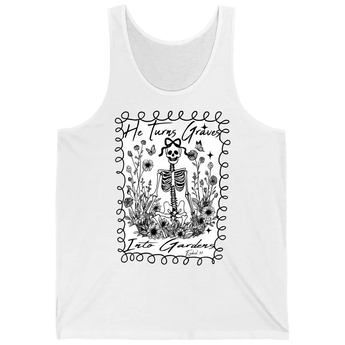 He Turns Graves Into Gardens Tank in White