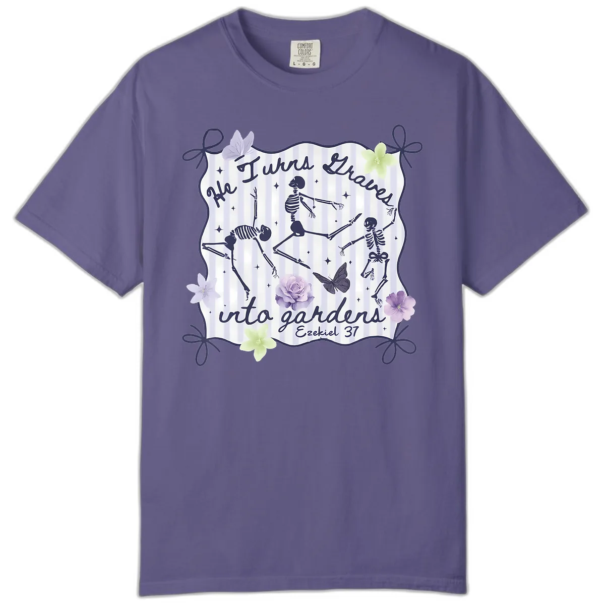 He Turns Graves Into Gardens Comfort Color in Grape