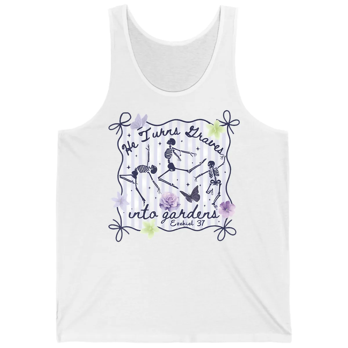 He Turns Graves Into Gardens Tank in White