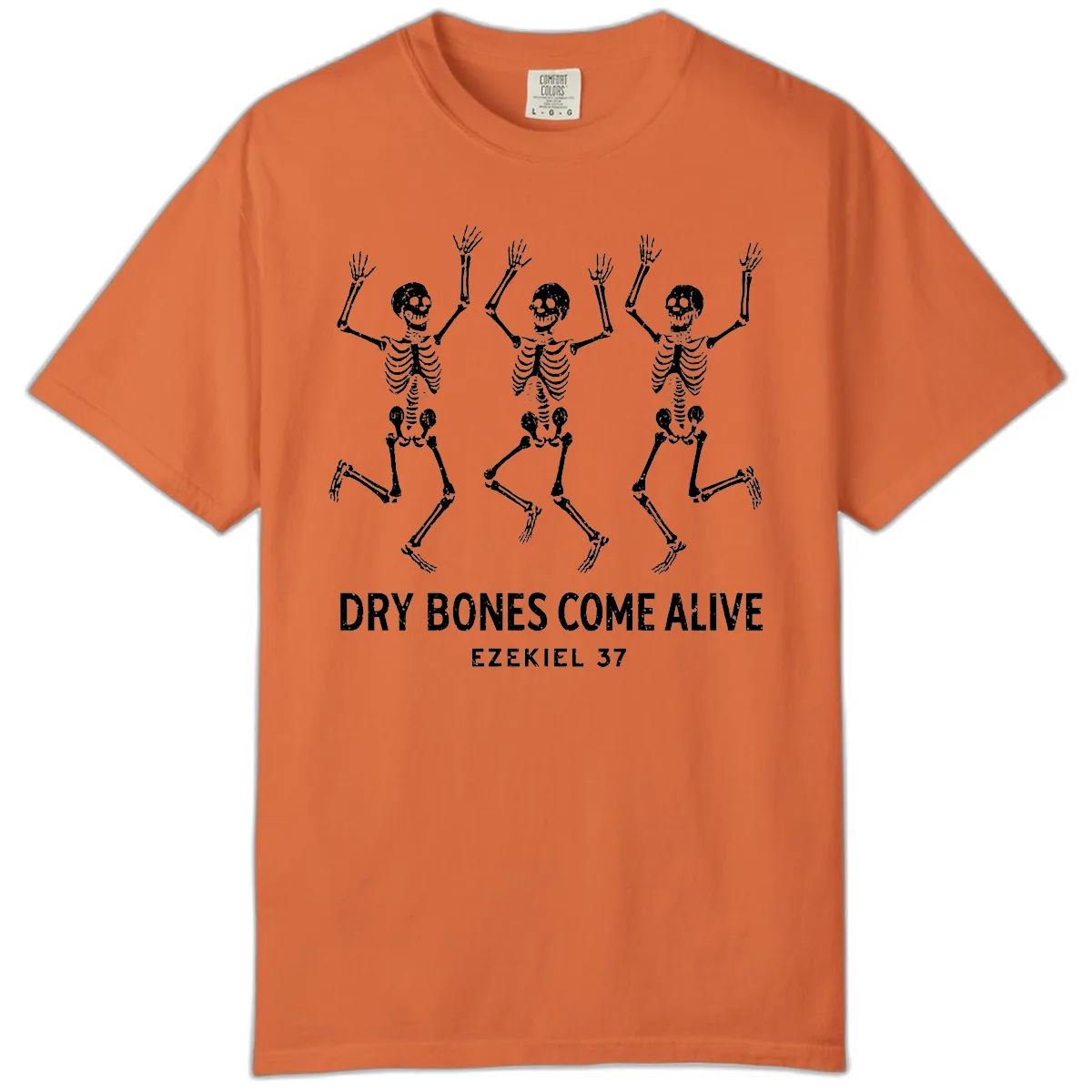 Dry Bones Come Alive Skeleton Dance Comfort Color in Burnt Orange
