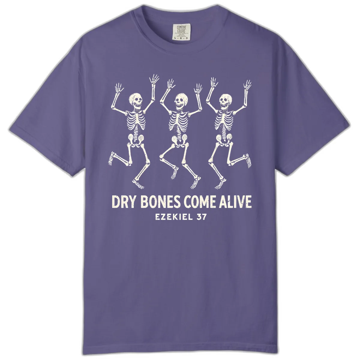 Dry Bones Come Alive Skeleton Dance Comfort Color in Grape