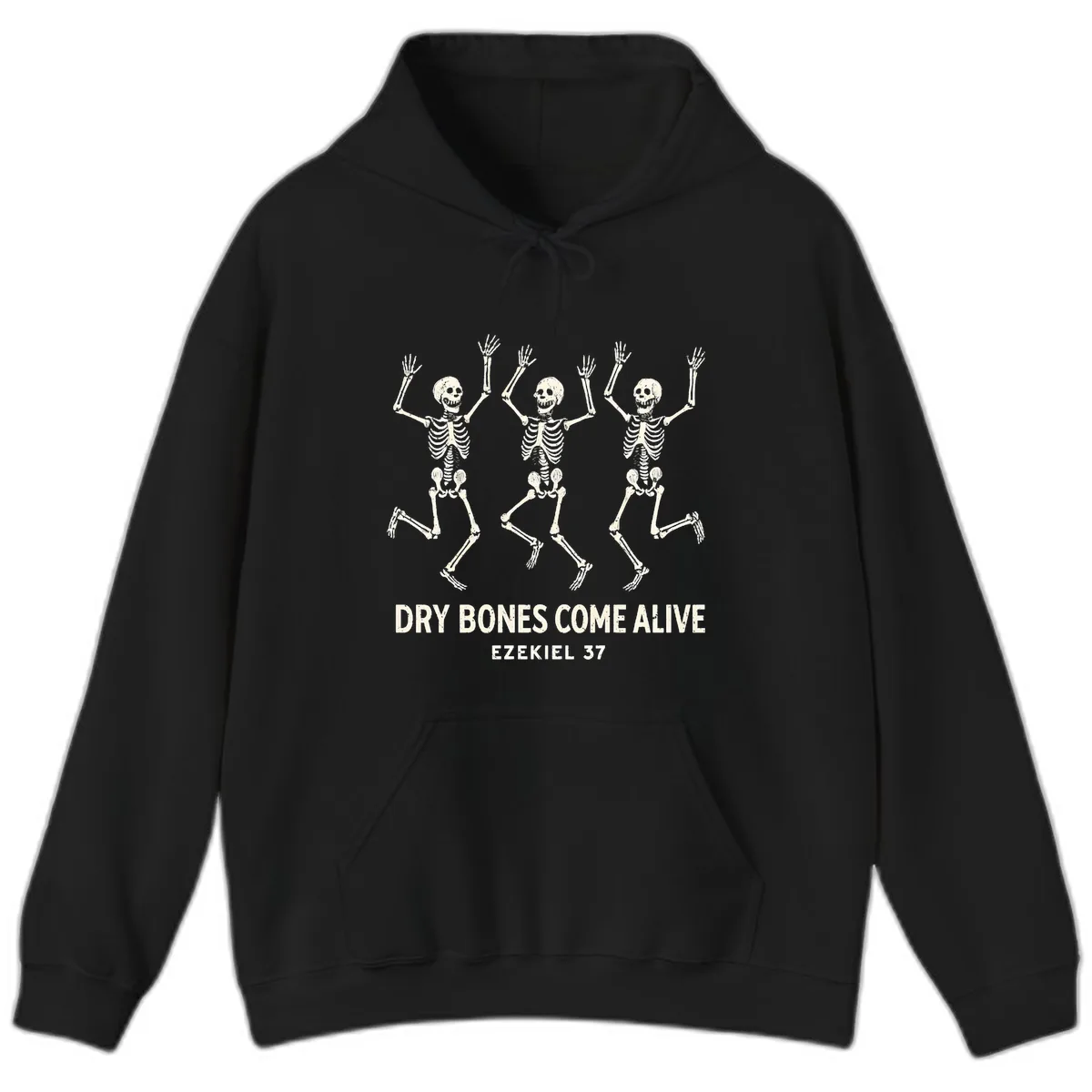 Dry Bones Come Alive Skeleton Dance Hoodie in Black