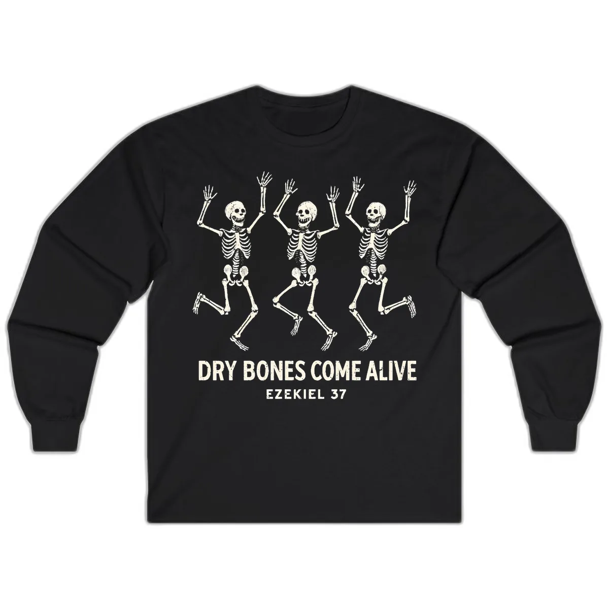 Dry Bones Come Alive Skeleton Dance Long Sleeve in Black