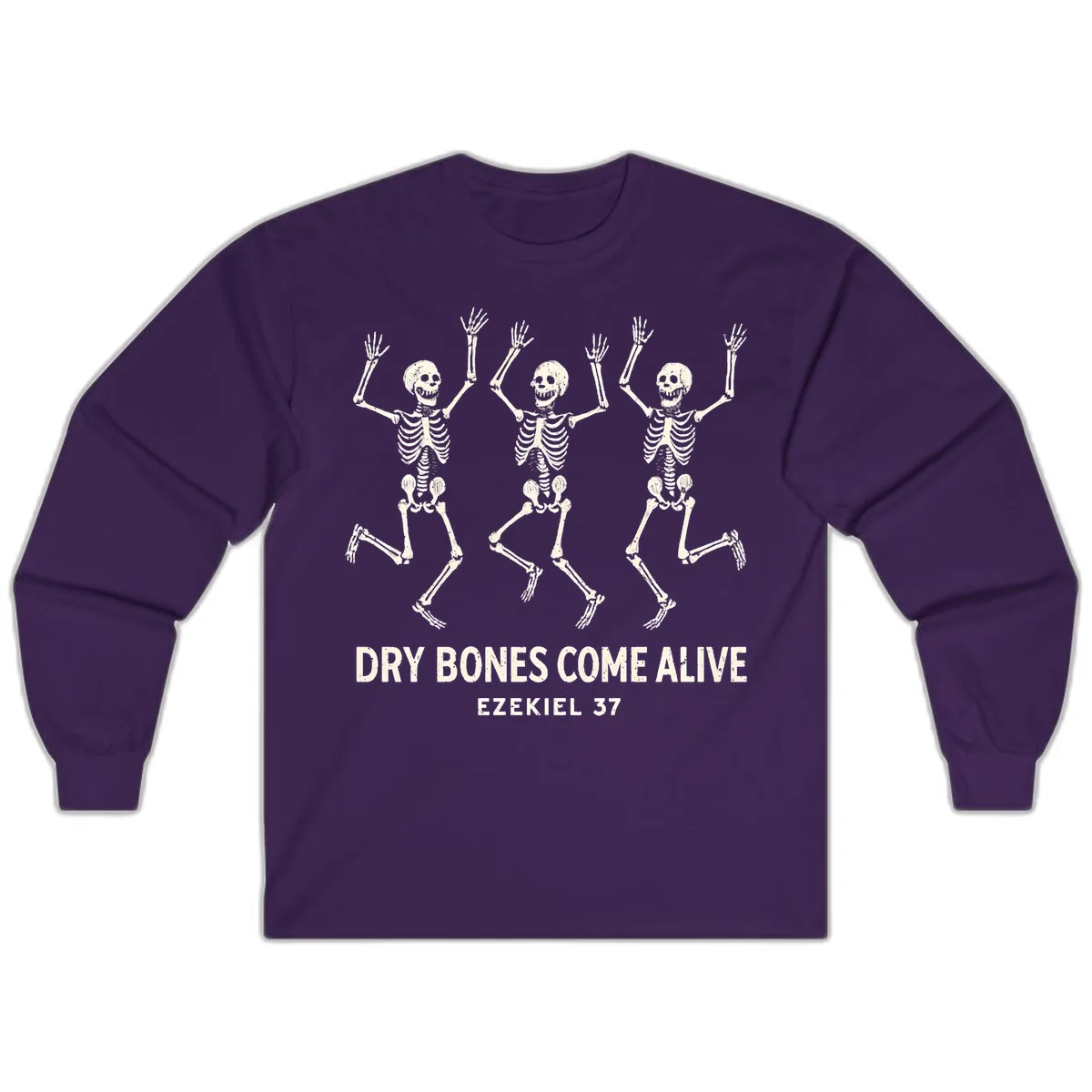 Dry Bones Come Alive Skeleton Dance Long Sleeve in Purple