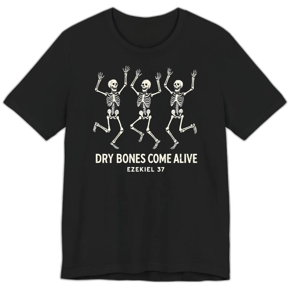 Dry Bones Come Alive Skeleton Dance Premium T-Shirt in Black