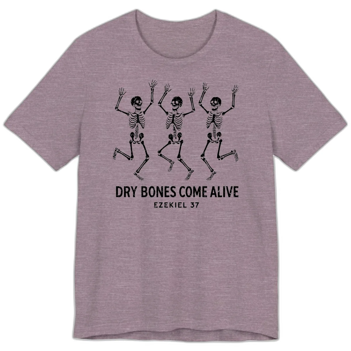 Dry Bones Come Alive Skeleton Dance Premium T-Shirt in Heather Purple