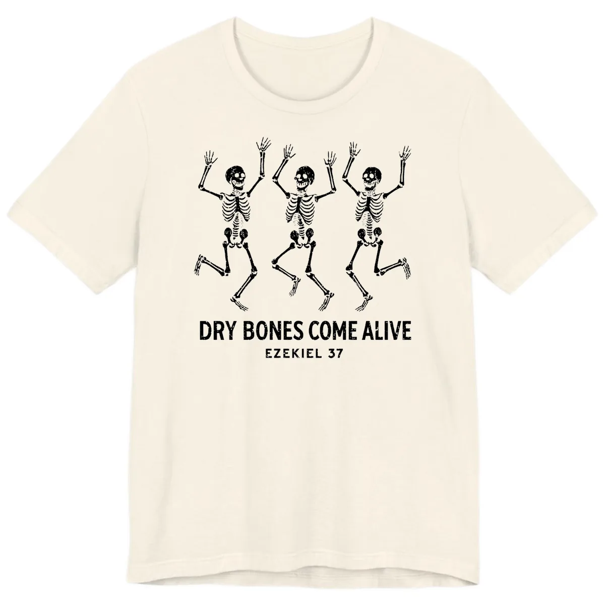 Dry Bones Come Alive Skeleton Dance Premium T-Shirt in Natural