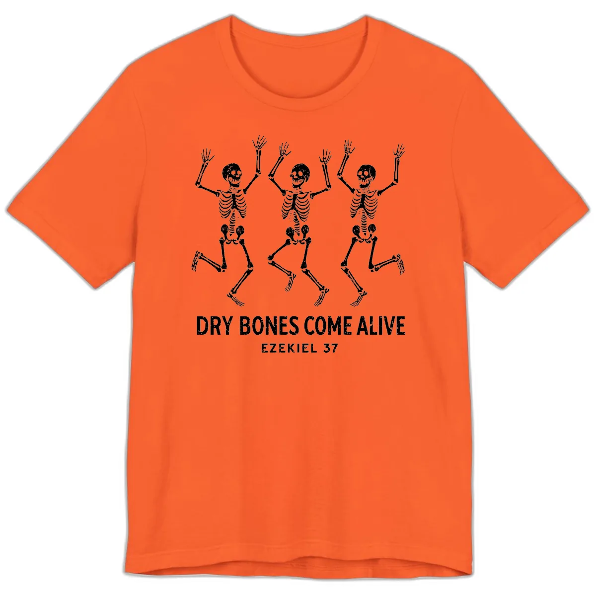 Dry Bones Come Alive Skeleton Dance Premium T-Shirt in Orange