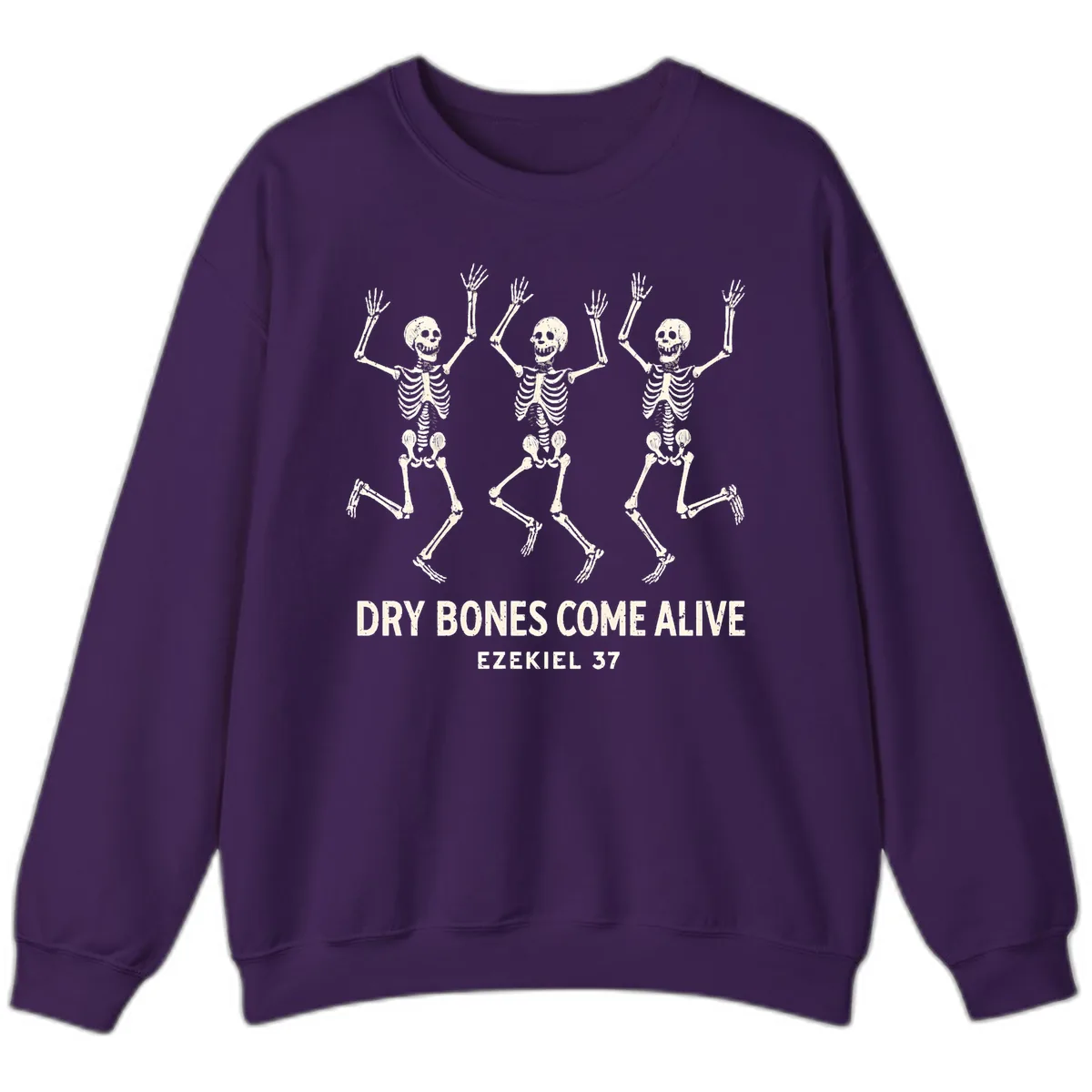 Dry Bones Come Alive Skeleton Dance Sweatshirt in Purple