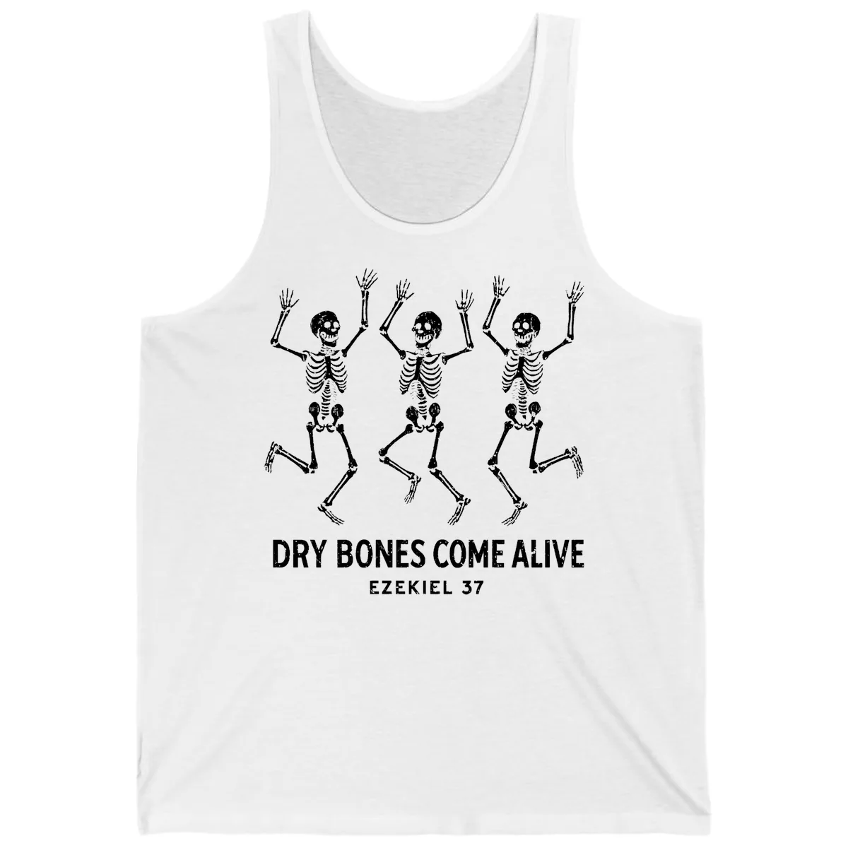 Dry Bones Come Alive Skeleton Dance Tank in White