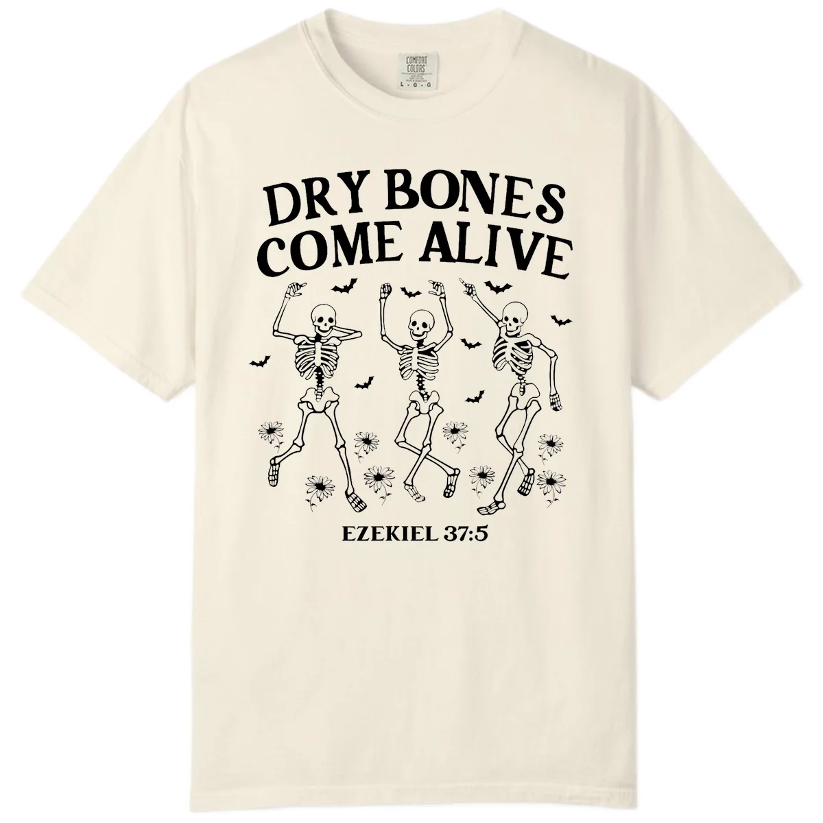 Dry Bones Come Alive Halloween Design Comfort Color in Ivory
