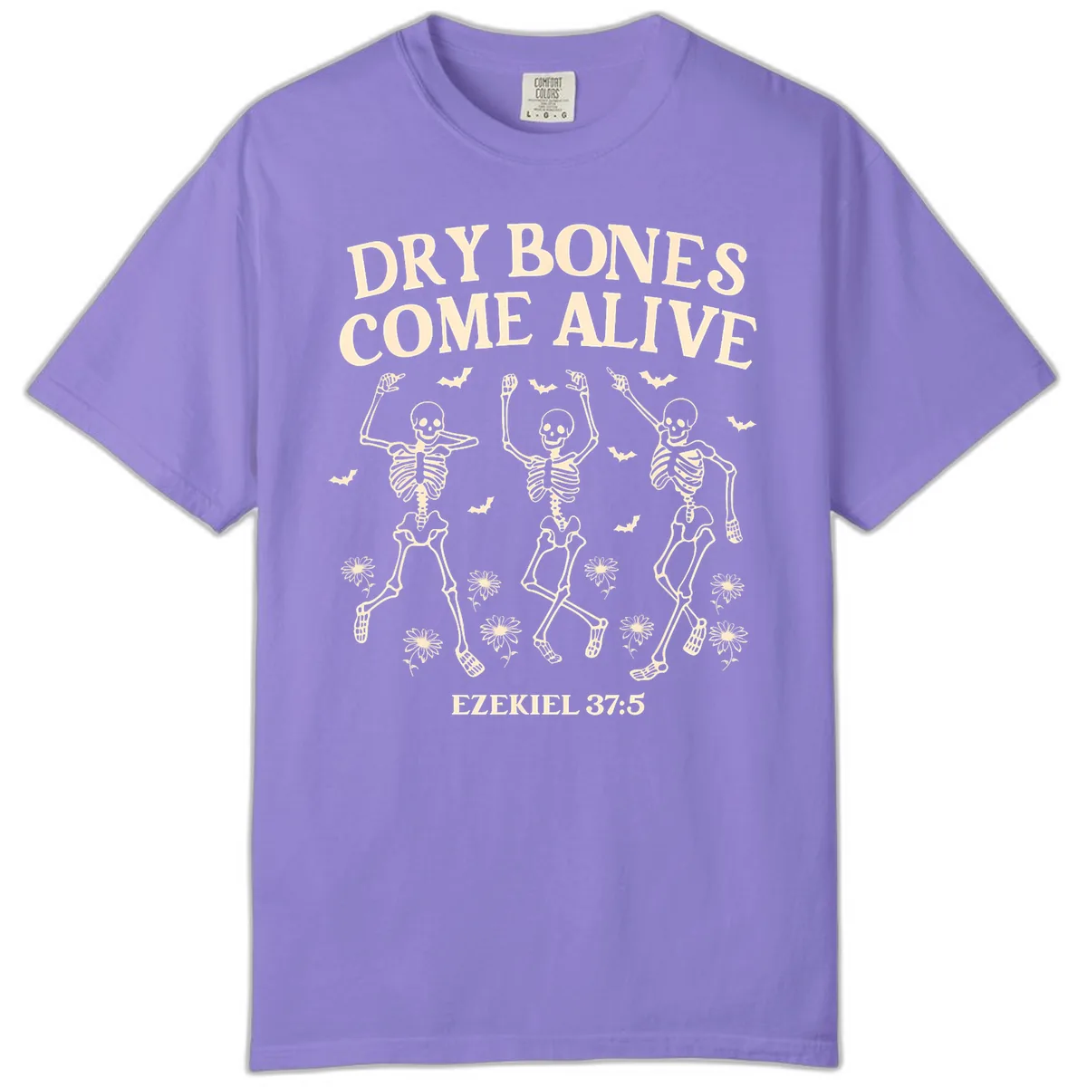Dry Bones Come Alive Halloween Design Comfort Color in Violet