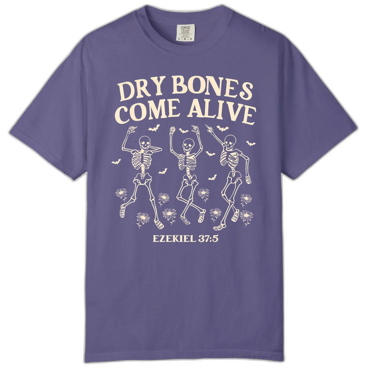 Dry Bones Come Alive Halloween Design Comfort Color in Grape