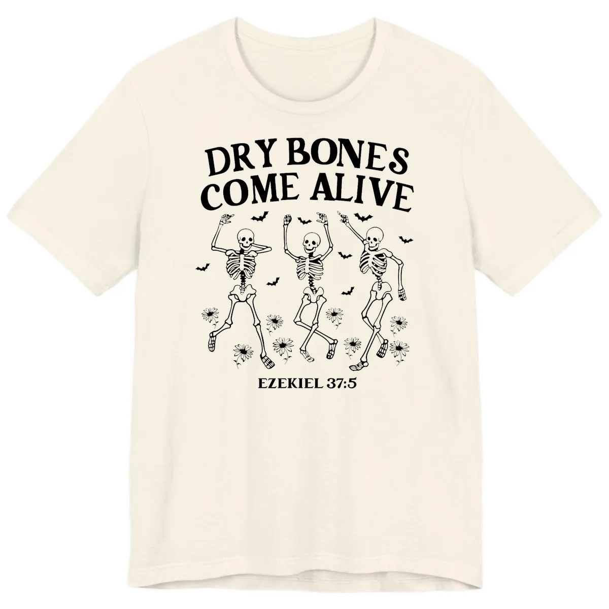Dry Bones Come Alive Halloween Design Premium T-Shirt in Natural