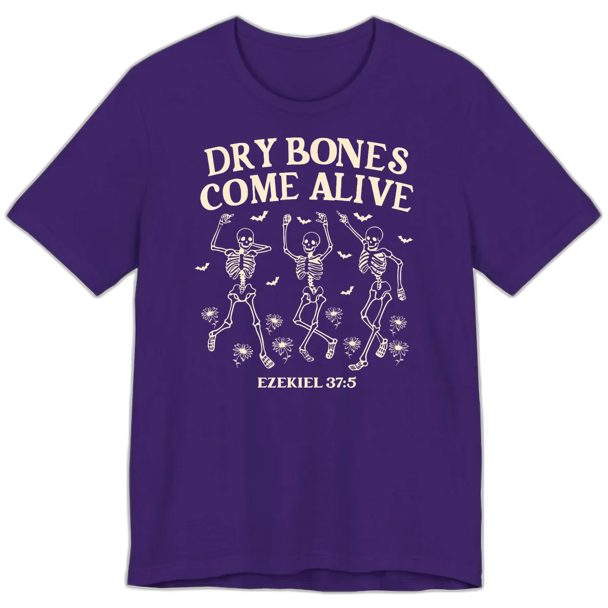 Dry Bones Come Alive Halloween Design Premium T-Shirt in Team Purple
