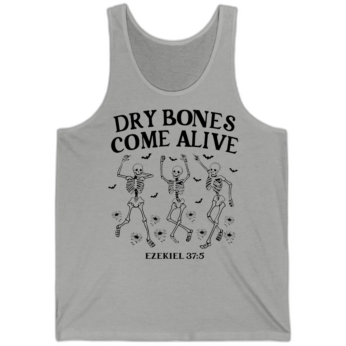 Dry Bones Come Alive Halloween Design Tank in Athletic Heather