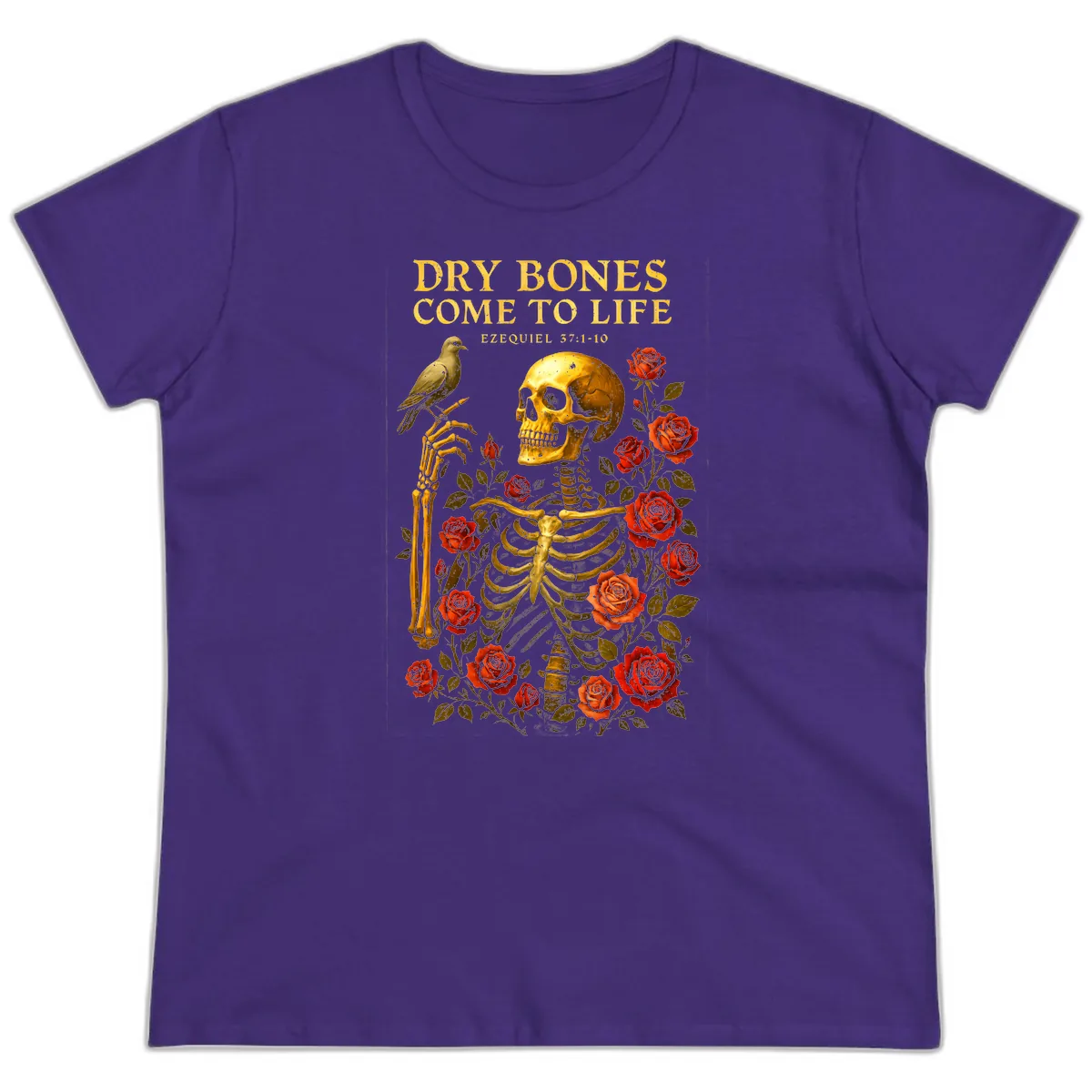 Dry Bones Come To Life Ezekiel Ladies Tee in Purple
