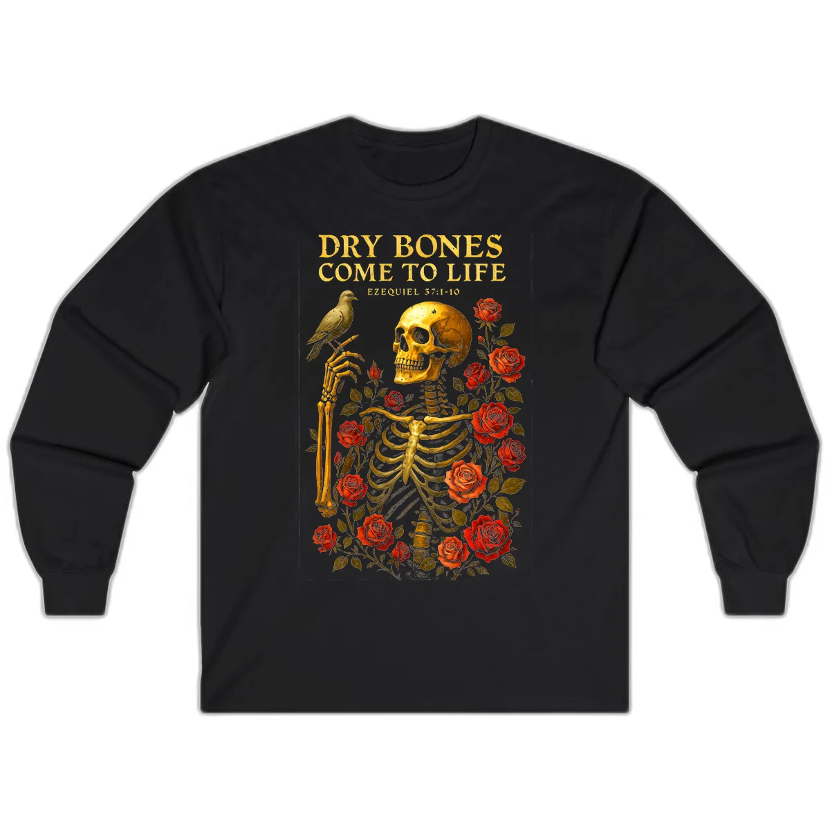 Dry Bones Come To Life Ezekiel Long Sleeve in Black