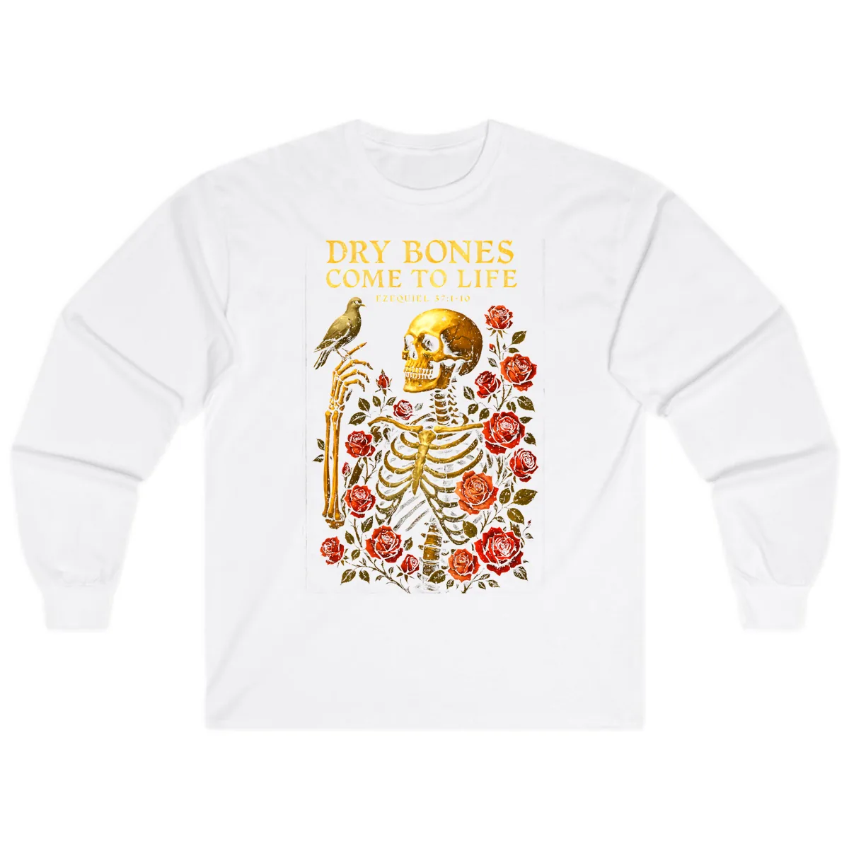 Dry Bones Come To Life Ezekiel Long Sleeve in White