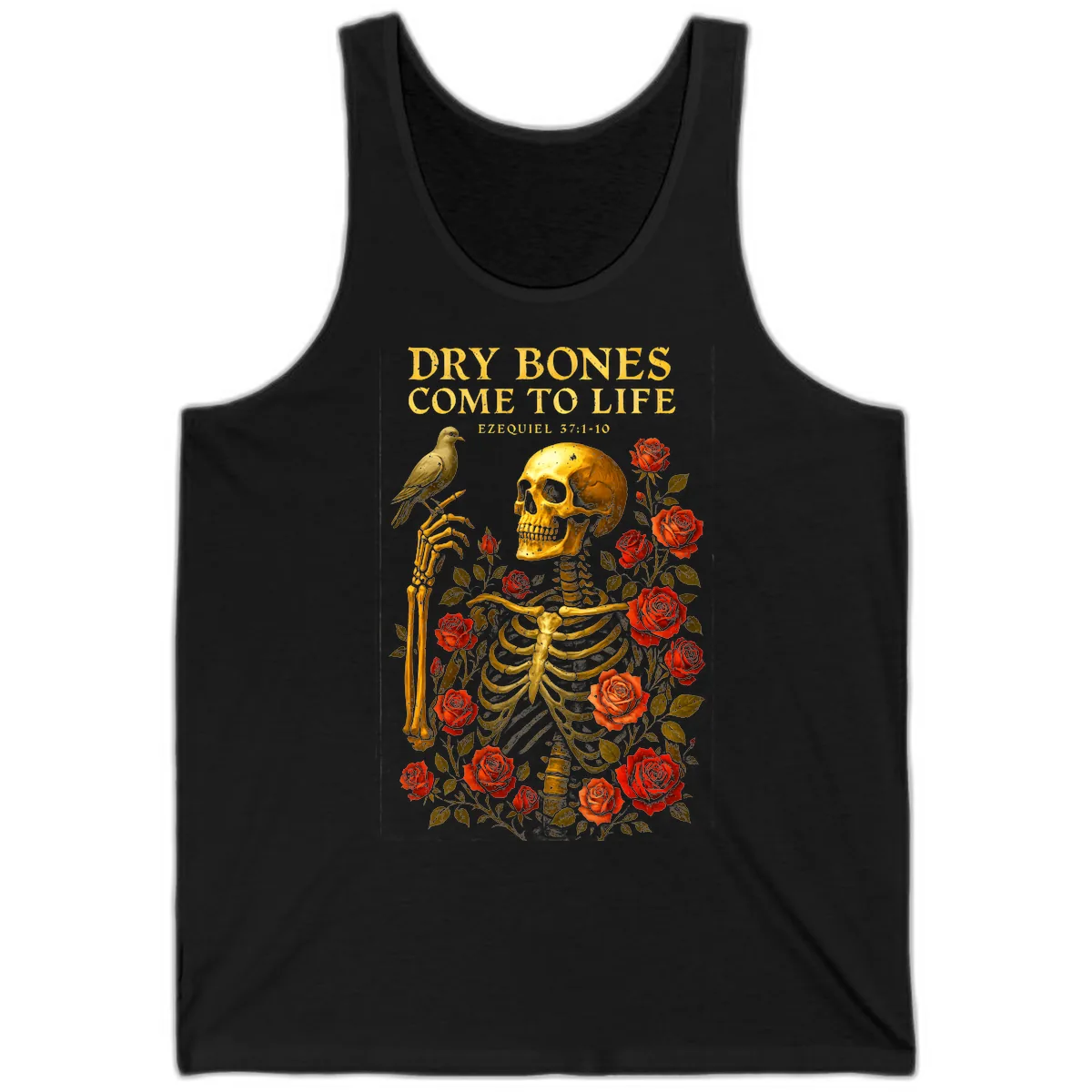 Dry Bones Come To Life Ezekiel Tank in Black