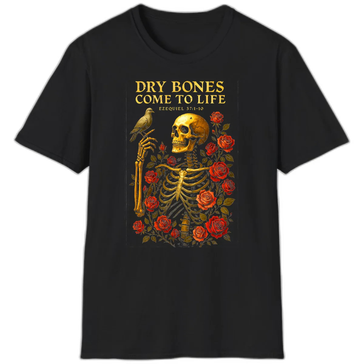 Dry Bones Come To Life Ezekiel T-Shirt in Black