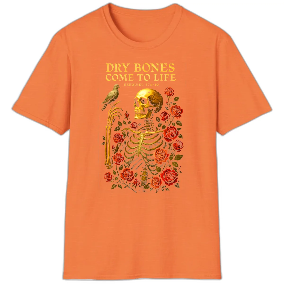 Dry Bones Come To Life Ezekiel T-Shirt in Heather Orange