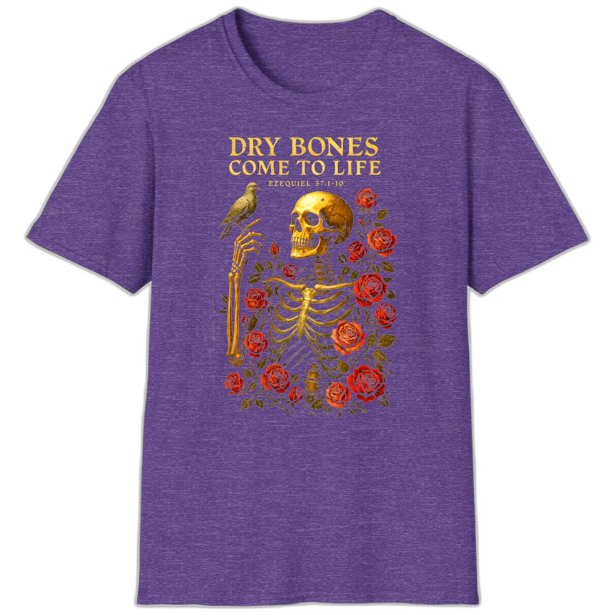 Dry Bones Come To Life Ezekiel T-Shirt in Heather Purple