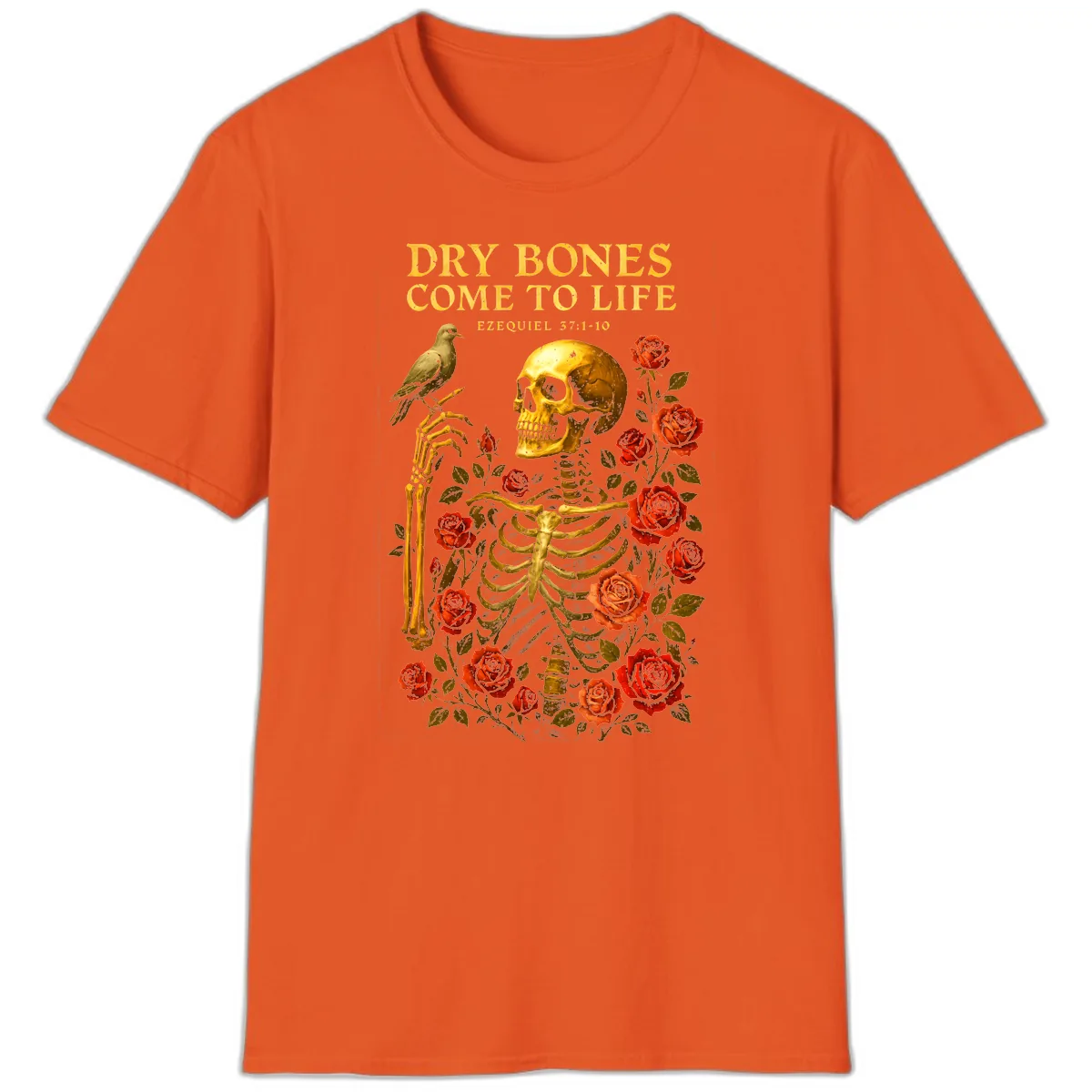 Dry Bones Come To Life Ezekiel T-Shirt in Orange