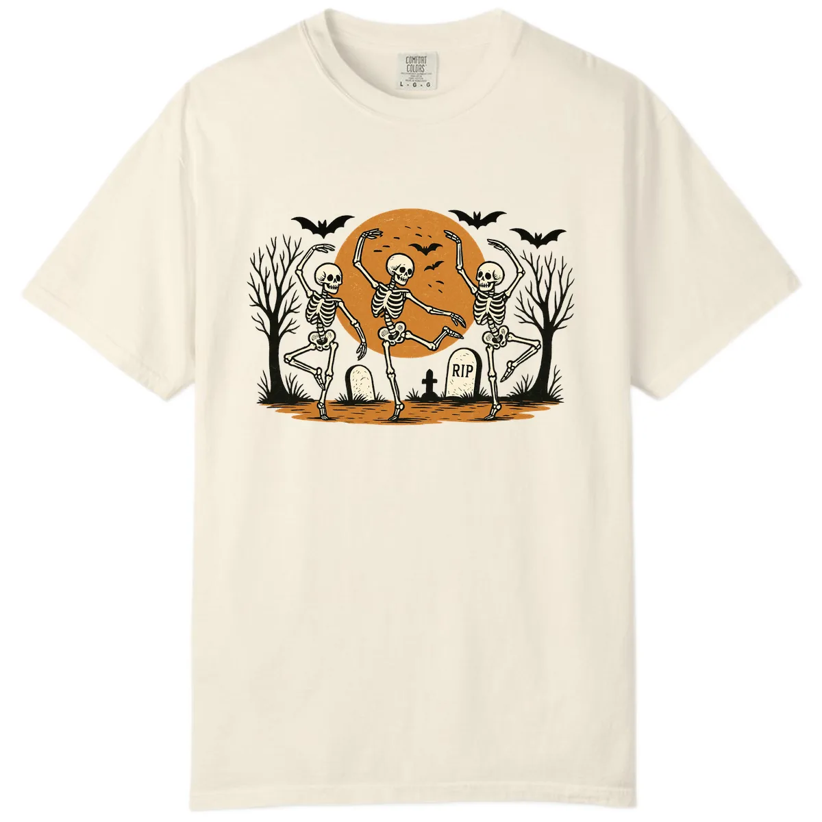 Dancing Skeletons Under Full Moon Comfort Color in Ivory