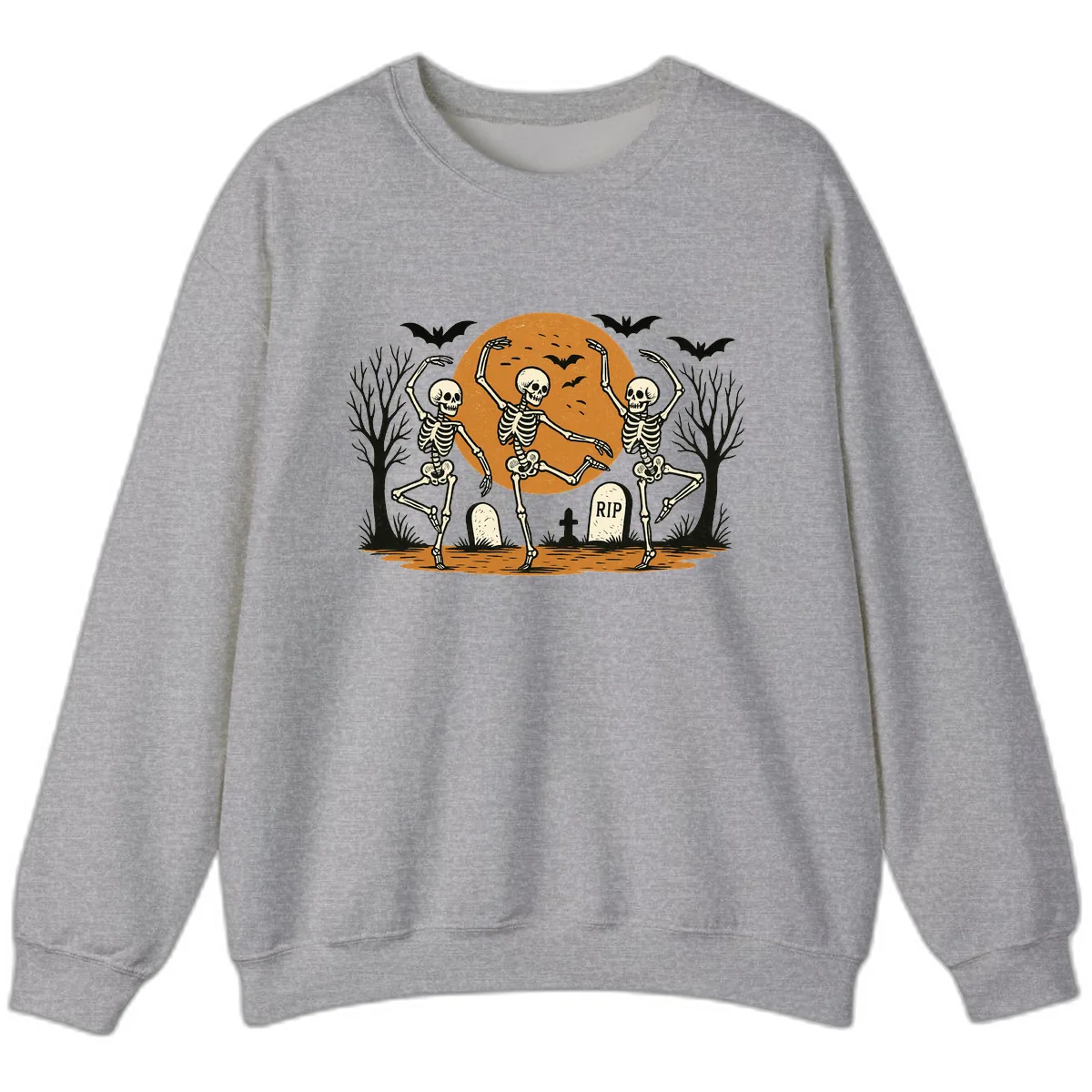 Dancing Skeletons Under Full Moon Sweatshirt in Sport Grey