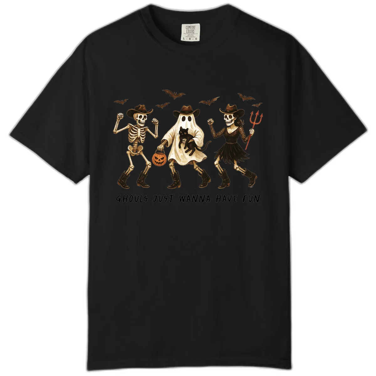 Ghouls Just Wanna Have Fun Halloween Comfort Color in Black